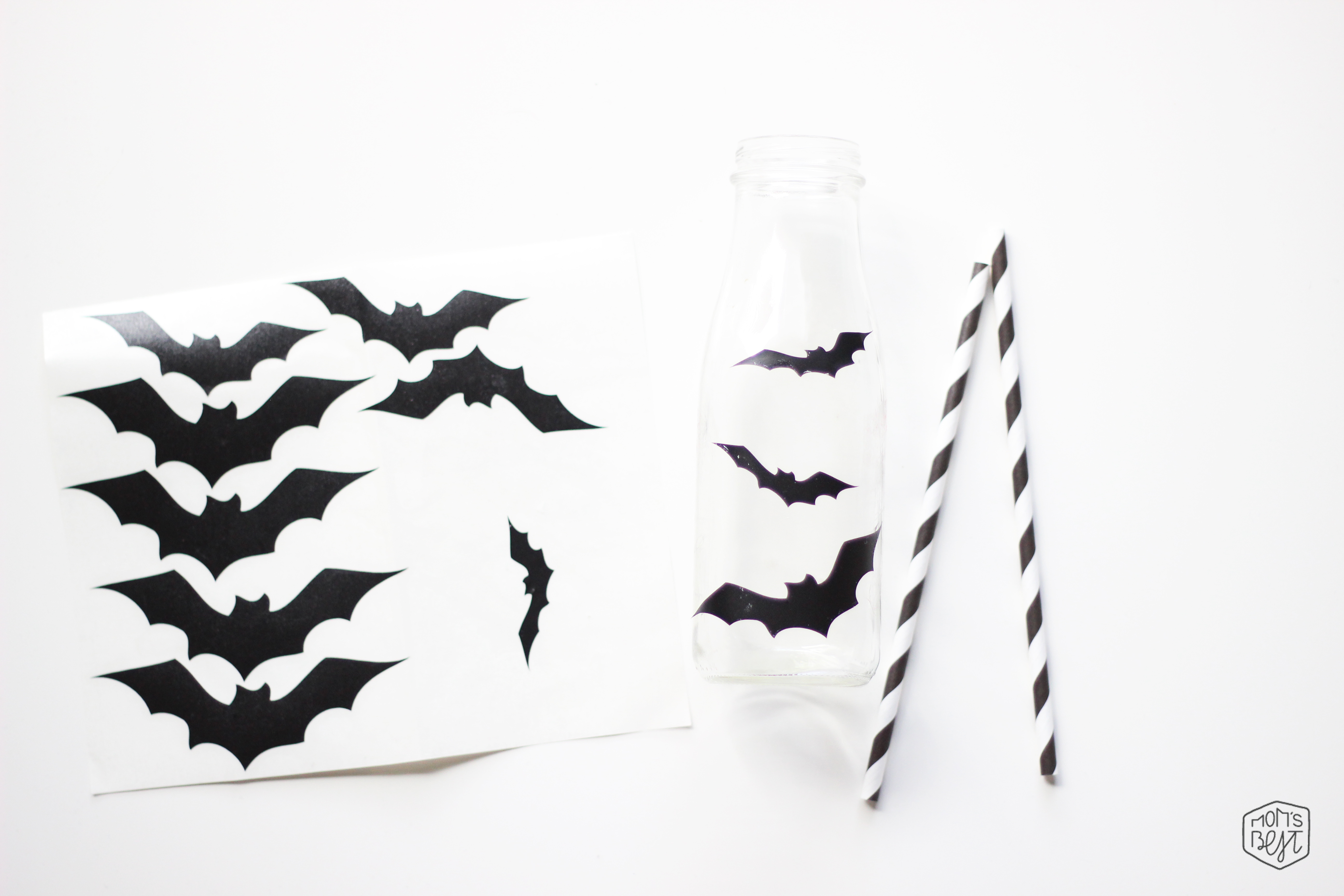 2 Minute DIY Spooky Bat Milk Bottles